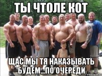 ты чтоле кот щас мы тя наказывать будем...по очереди