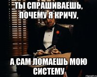 ты спрашиваешь, почему я кричу, а сам ломаешь мою систему