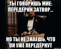 ты говоришь мне: передёрни затвор... но ты не знаешь, что он уже передёрнут