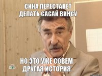 Сина перестанет делать сасай Винсу но это уже совем другая история