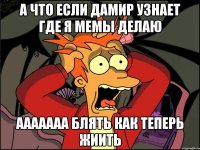 а что если дамир узнает где я мемы делаю ааааааа блять как теперь жиить