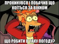 прокинувся і побачив що коїться за вікном що робити в таку погоду?