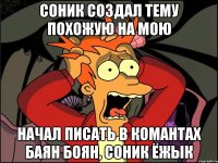 соник создал тему похожую на мою начал писать в комантах баян боян, соник ёжык