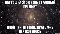 картошка это очень странный предмет пока приготовил, жрать уже перехотелось