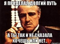 я проделал долгий путь а ты так и не сказала хочешь или нет..