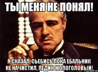 ты меня не понял! я сказал, сьебись пока ебальник не начистил, педик жопоголовый!