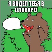 я видел тебя в словаре! 