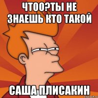 чтоо?ты не знаешь кто такой саша плисакин