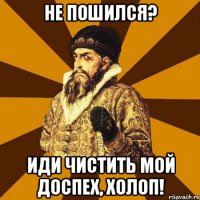 не пошился? иди чистить мой доспех, холоп!