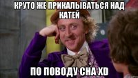 круто же прикалываться над катей по поводу сна xd