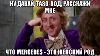 ну давай, тазо-вод, расскажи мне что mercedes - это женский род