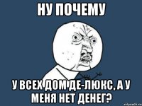 ну почему у всех дом де-люкс, а у меня нет денег?