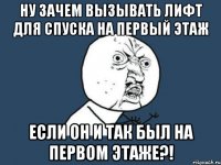 ну зачем вызывать лифт для спуска на первый этаж если он и так был на первом этаже?!