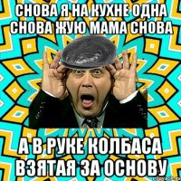 снова я на кухне одна снова жую мама снова а в руке колбаса взятая за основу