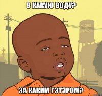 в какую воду? за каким гэтэром?