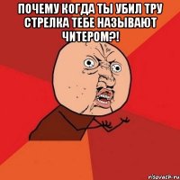 почему когда ты убил тру стрелка тебе называют читером?! 