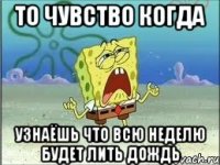 то чувство когда узнаёшь что всю неделю будет лить дождь