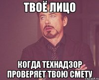 твоё лицо когда технадзор проверяет твою смету
