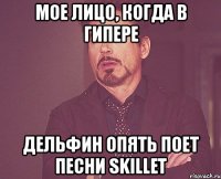 мое лицо, когда в гипере дельфин опять поет песни skillet