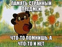 память странный предмеи что-то помнишь, а что-то и нет