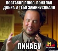 поставил плюс, пожелал добра, а тебя заминусовали пикабу