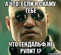 а что, если я скажу тебе что гендальф не рулит !?