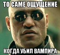 то саме ощущение когда убил вампира