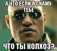 а что если я скажу тебе что ты колхоз?