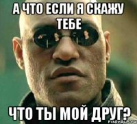 а что если я скажу тебе что ты мой друг?