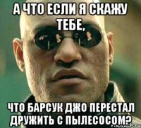 а что если я скажу тебе, что барсук джо перестал дружить с пылесосом?