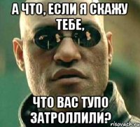 а что, если я скажу тебе, что вас тупо затроллили?