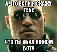 а что если я скажу тебе что ты убил ножом бота