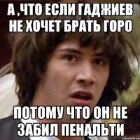 а ,что если гаджиев не хочет брать горо потому что он не забил пенальти