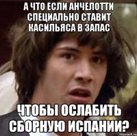 а что если анчелотти специально ставит касильяса в запас чтобы ослабить сборную испании?