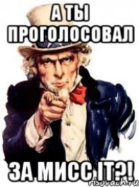 а ты проголосовал за мисс it?!