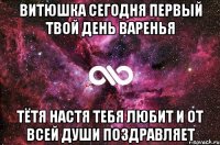 витюшка сегодня первый твой день варенья тётя настя тебя любит и от всей души поздравляет