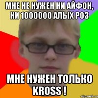 мне не нужен ни айфон, ни 1000000 алых роз мне нужен только kross !