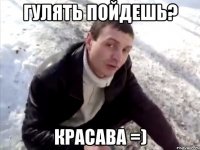 гулять пойдешь? красава =)