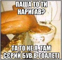 паша то ти наригав? та то не я, там сєрий був в тоалеті