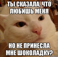 ты сказала, что любишь меня но не принесла мне шоколадку?