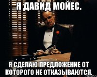 я давид мойес. я сделаю предложение от которого не отказываются.