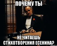 почему ты не читаешь стихотворения есенина?