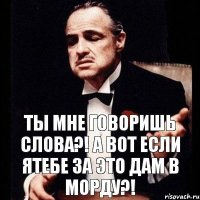 ТЫ МНЕ ГОВОРИШЬ СЛОВА?! А ВОТ ЕСЛИ ЯТЕБЕ ЗА ЭТО ДАМ В МОРДУ?!