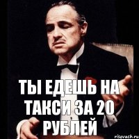 ты едешь на такси за 20 рублей