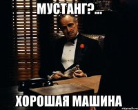 мустанг?... хорошая машина