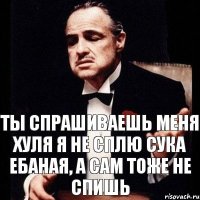 ты спрашиваешь меня хуля я не сплю сука ебаная, а сам тоже не спишь