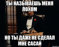 ты называешь меня лохом но ты даже не сделал мне сасай