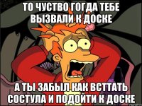 то чуство гогда тебе вызвали к доске а ты забыл как всттать состула и подойти к доске