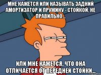 мне кажется или называть задний амортизатор и пружину - стойкой, не правильно... или мне кажется, что она отличается от передней стойки...