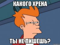 какого хрена ты не пишешь?